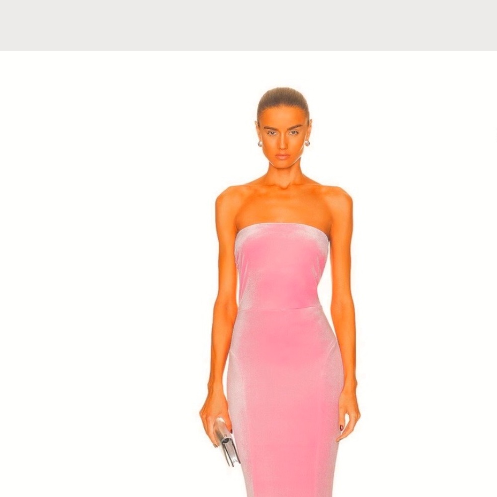 Norma Kamali strapless dress worn once Elegant Pink velvet Dress